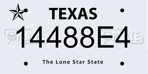 14488E4 Texas License Plate