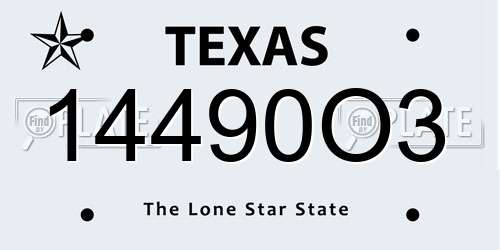 14490O3 Texas License Plate