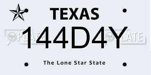 144D4Y Texas License Plate