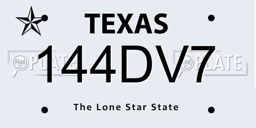 144DV7 Texas License Plate