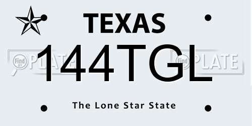 144TGL Texas License Plate