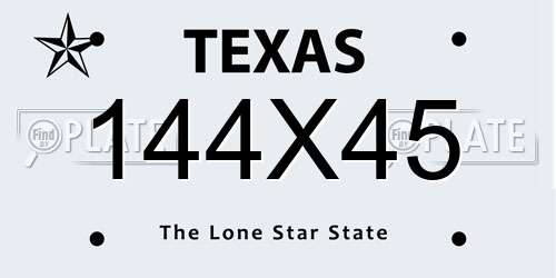 144X45 Texas License Plate