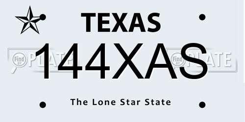 144XAS Texas License Plate