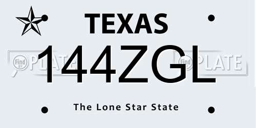 144ZGL Texas License Plate