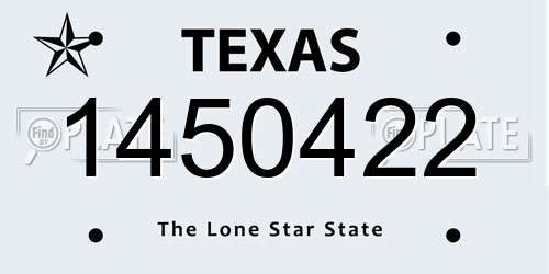1450422 Texas License Plate