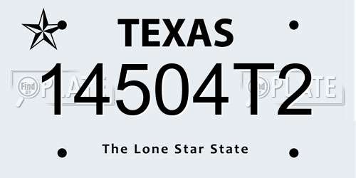 14504T2 Texas License Plate