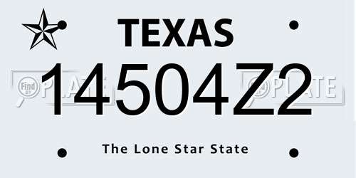 14504Z2 Texas License Plate