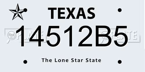 14512B5 Texas License Plate