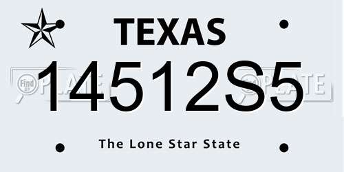14512S5 Texas License Plate