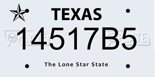 14517B5 Texas License Plate