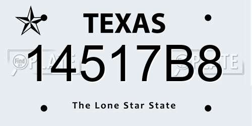 14517B8 Texas License Plate