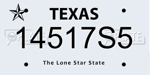 14517S5 Texas License Plate