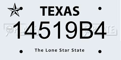 14519B4 Texas License Plate