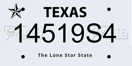 14519S4 Texas License Plate