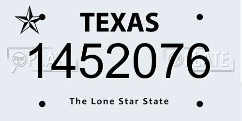 1452076 Texas License Plate