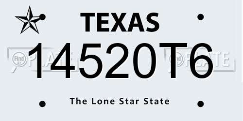 14520T6 Texas License Plate