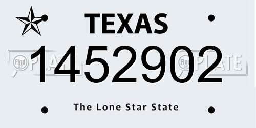 1452902 Texas License Plate