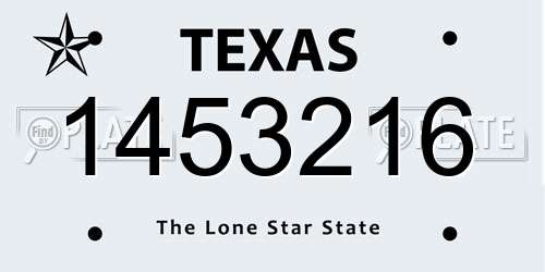1453216 Texas License Plate