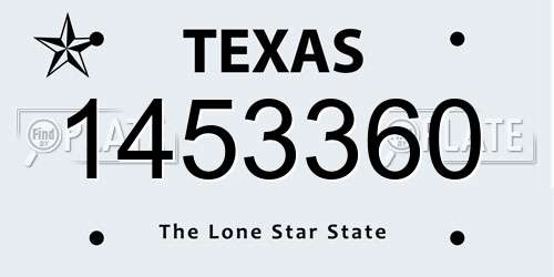 1453360 Texas License Plate