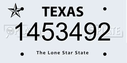 1453492 Texas License Plate