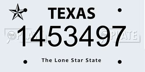 1453497 Texas License Plate