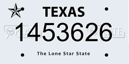 1453626 Texas License Plate