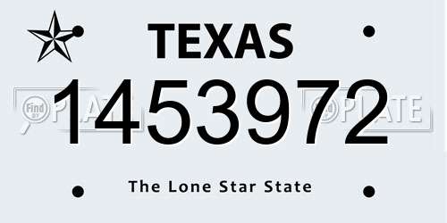 1453972 Texas License Plate