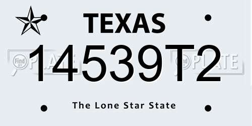 14539T2 Texas License Plate