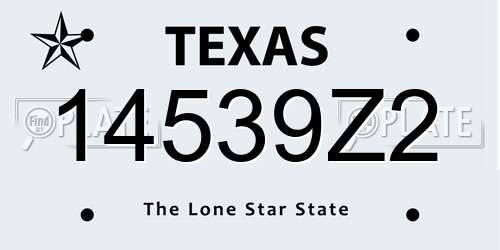 14539Z2 Texas License Plate
