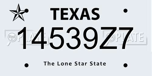 14539Z7 Texas License Plate