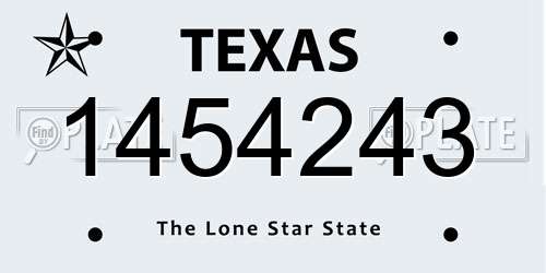 1454243 Texas License Plate