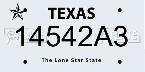 14542A3 Texas License Plate