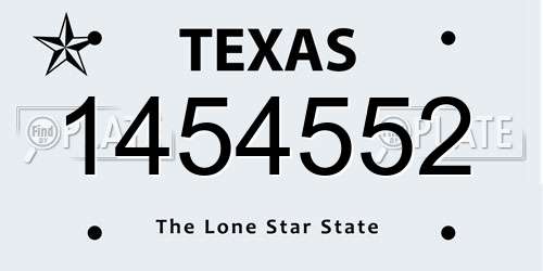 1454552 Texas License Plate