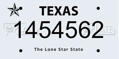 1454562 Texas License Plate