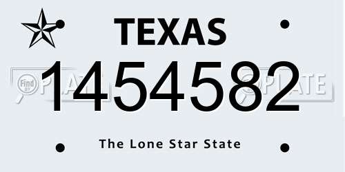 1454582 Texas License Plate