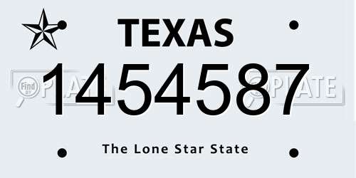 1454587 Texas License Plate