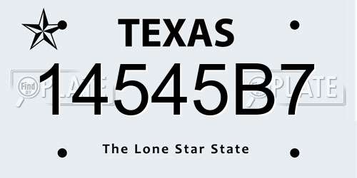 14545B7 Texas License Plate