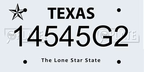 14545G2 Texas License Plate