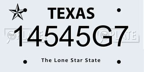 14545G7 Texas License Plate