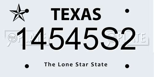 14545S2 Texas License Plate