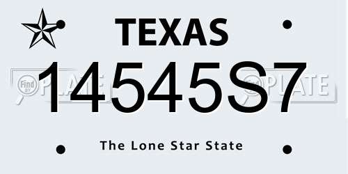 14545S7 Texas License Plate