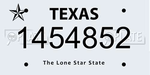1454852 Texas License Plate