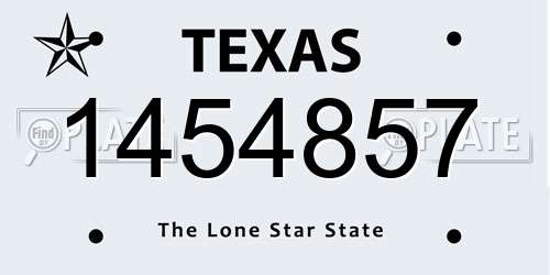 1454857 Texas License Plate