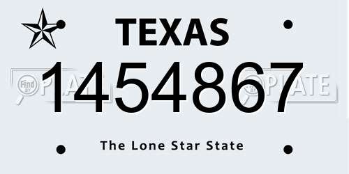 1454867 Texas License Plate