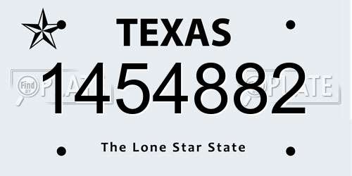 1454882 Texas License Plate