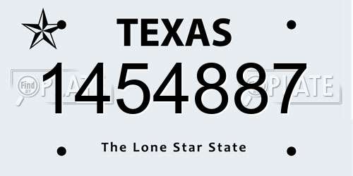 1454887 Texas License Plate
