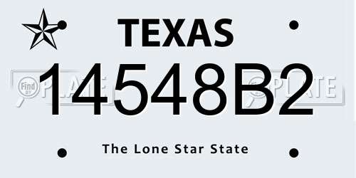 14548B2 Texas License Plate