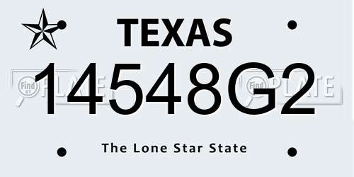 14548G2 Texas License Plate