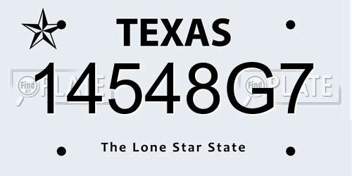 14548G7 Texas License Plate