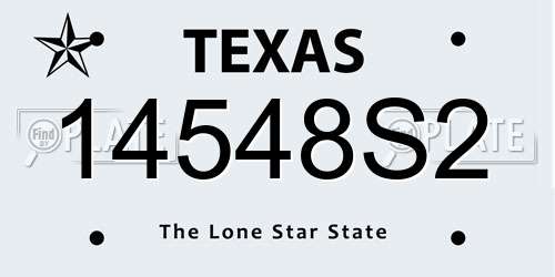 14548S2 Texas License Plate